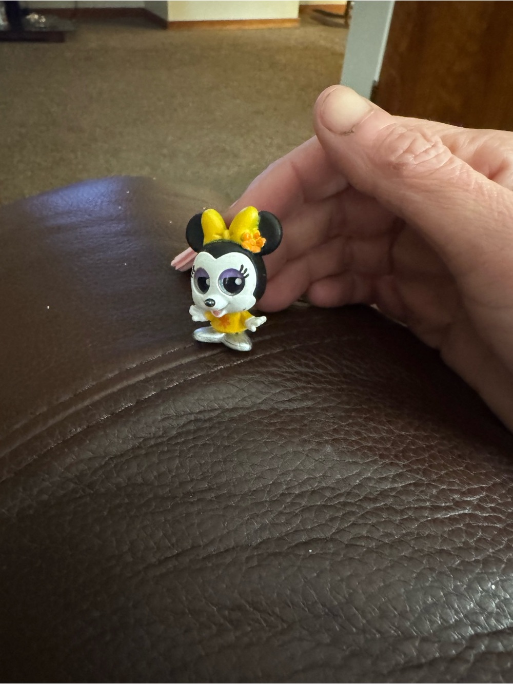Disney Mini Minnie Figure Keychain Pink Purple Yellow Black